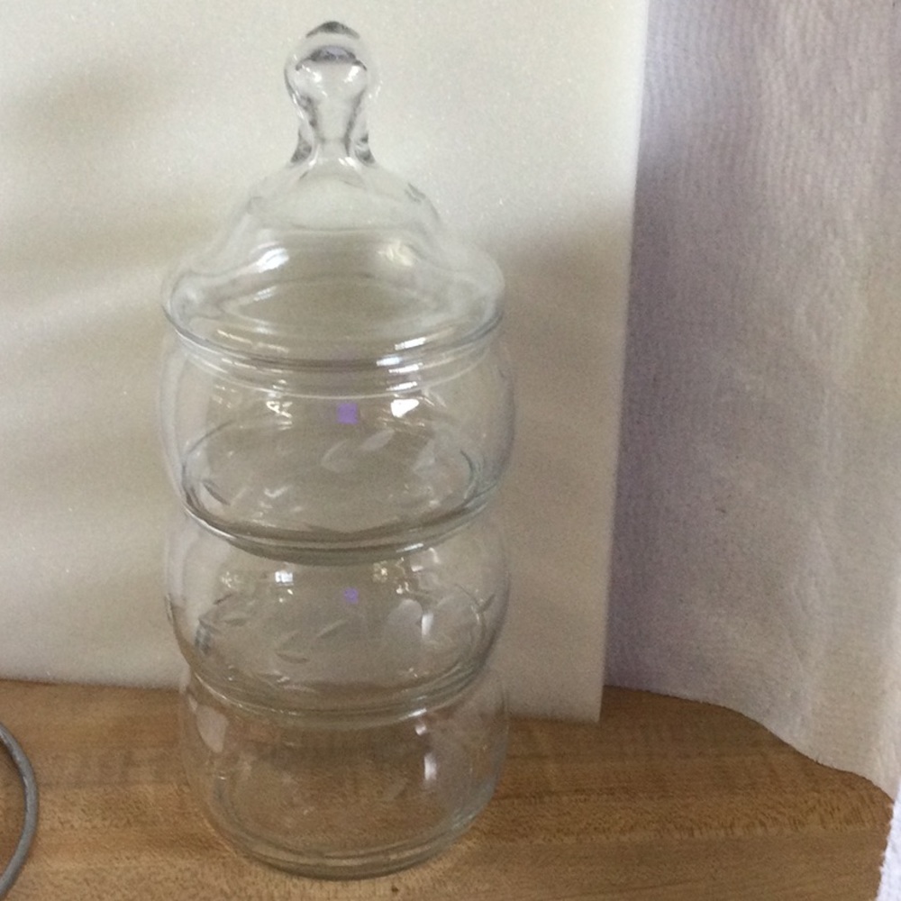 Princess House StackSet (4Piece) Candy Dish With Lid
